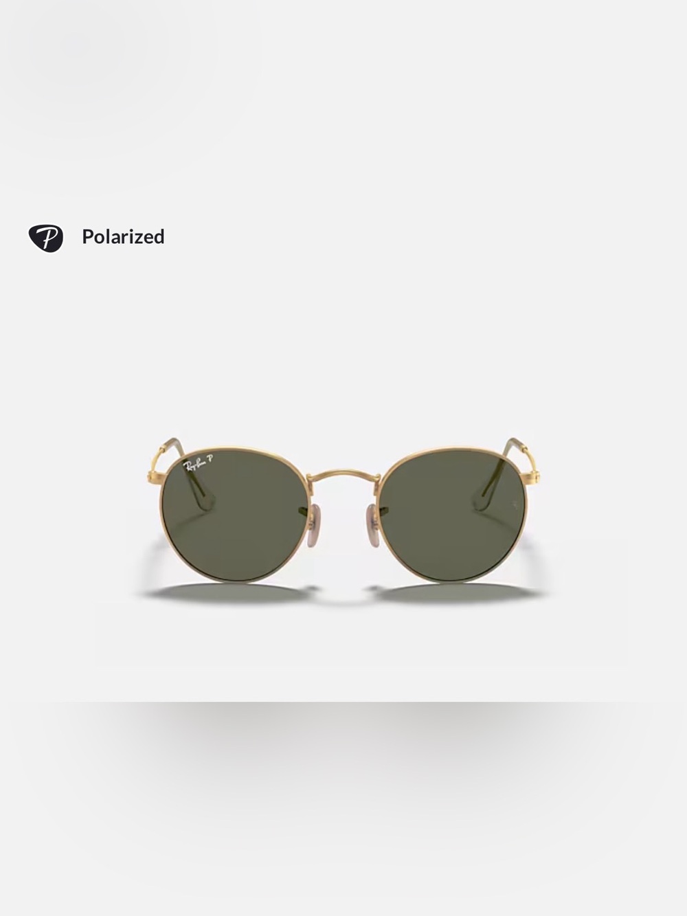 Ray-Ban Gold Frame polarized Sunglasses Round Metal